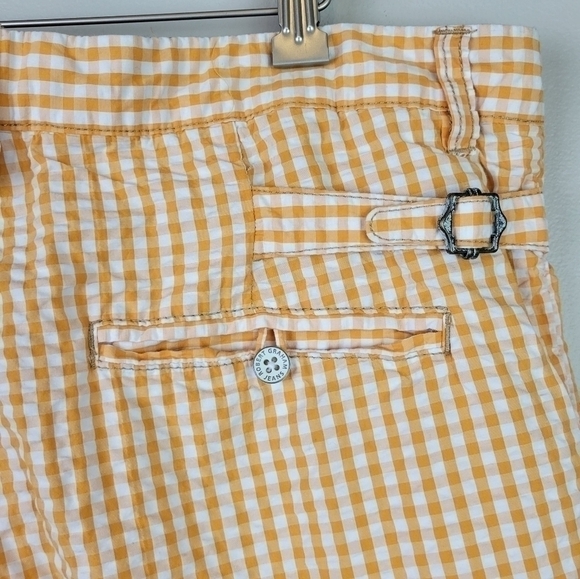 ROBERT Graham Bermuda Casual Walking Shorts Gingham Orange Cotton 34 - Picture 6 of 12